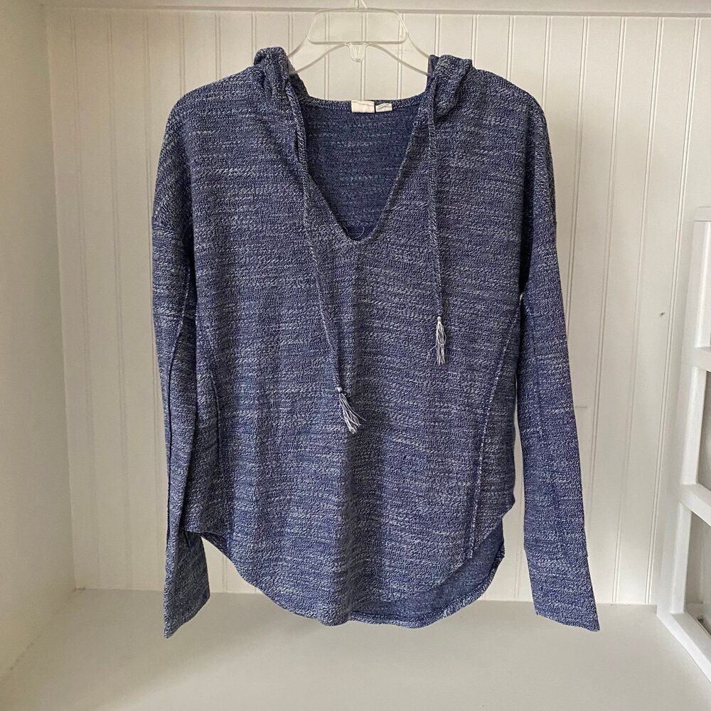 Womens‎ Roxy Boho Heather Navy blue Hoodie XS beach surf style Rounded V neck
